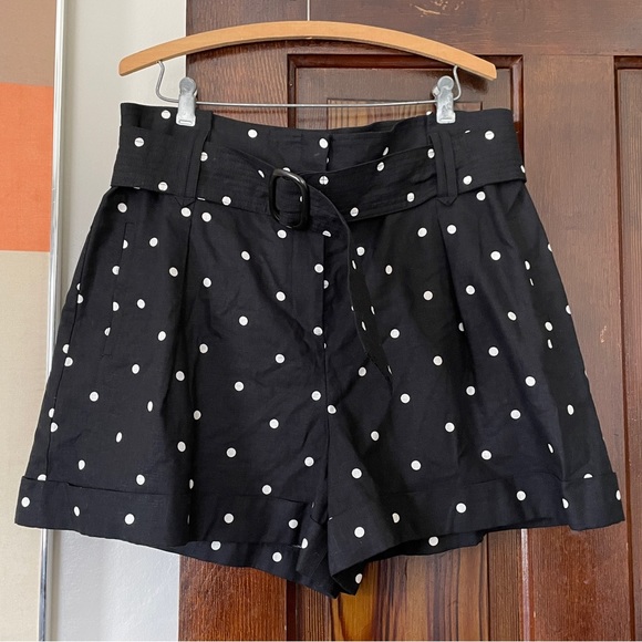 Sezane Pants - Sezane Roam Shorts Black White Polka Dot size 44 US 12